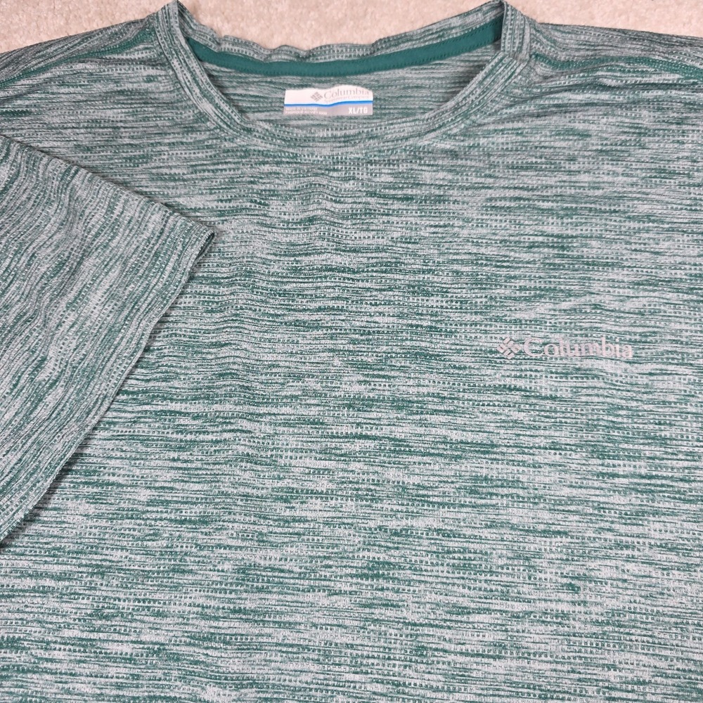 Columbia T-Shirt Mens XL Green Space Dye Short Sleeve Classic Everyday Comfort